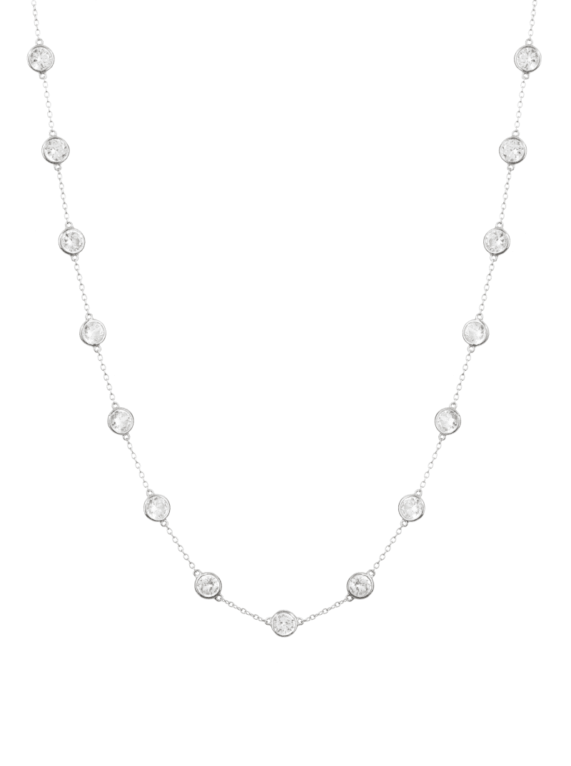 CLEMENCE 7.50CARAT15STONESTRANDNECKLACE SILVER