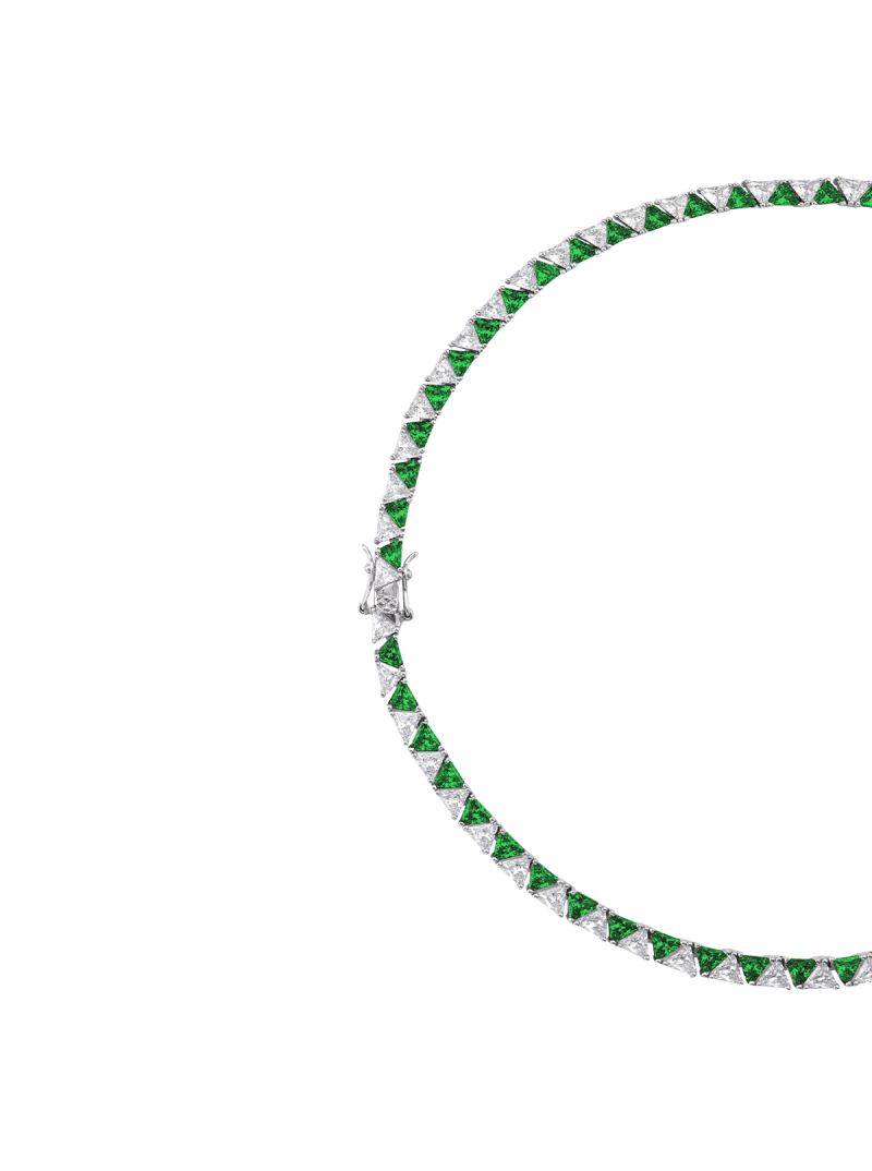 Emerald White Necklace side