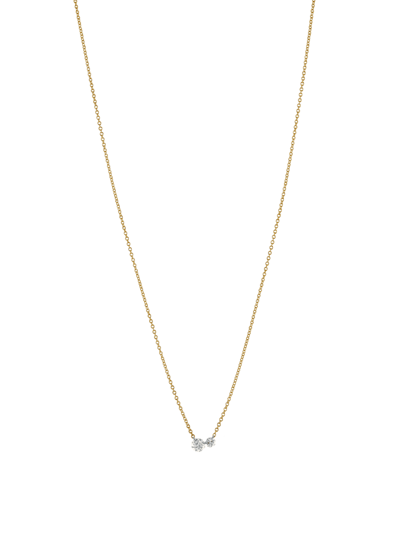 FLOATINGDOUBLEDIAMONDNECKLACE ROUNDCUTFRONT