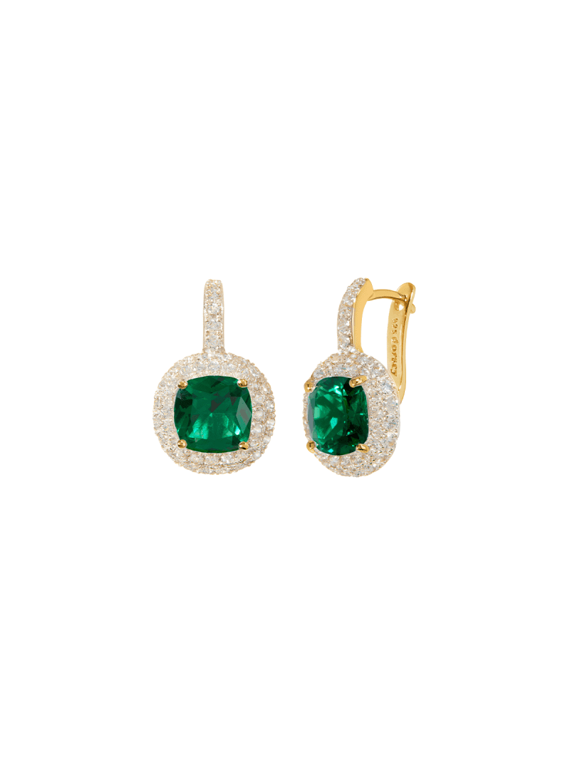 MoreauEarrings Emerald Gold Side