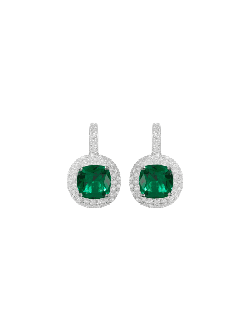 MoreauEarrings Emerald Silver