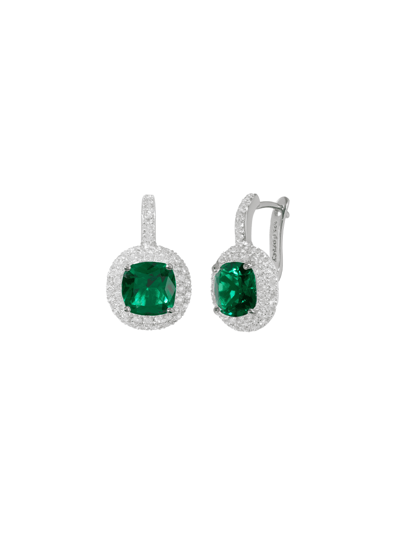 MoreauEarrings Emerald Silver Side