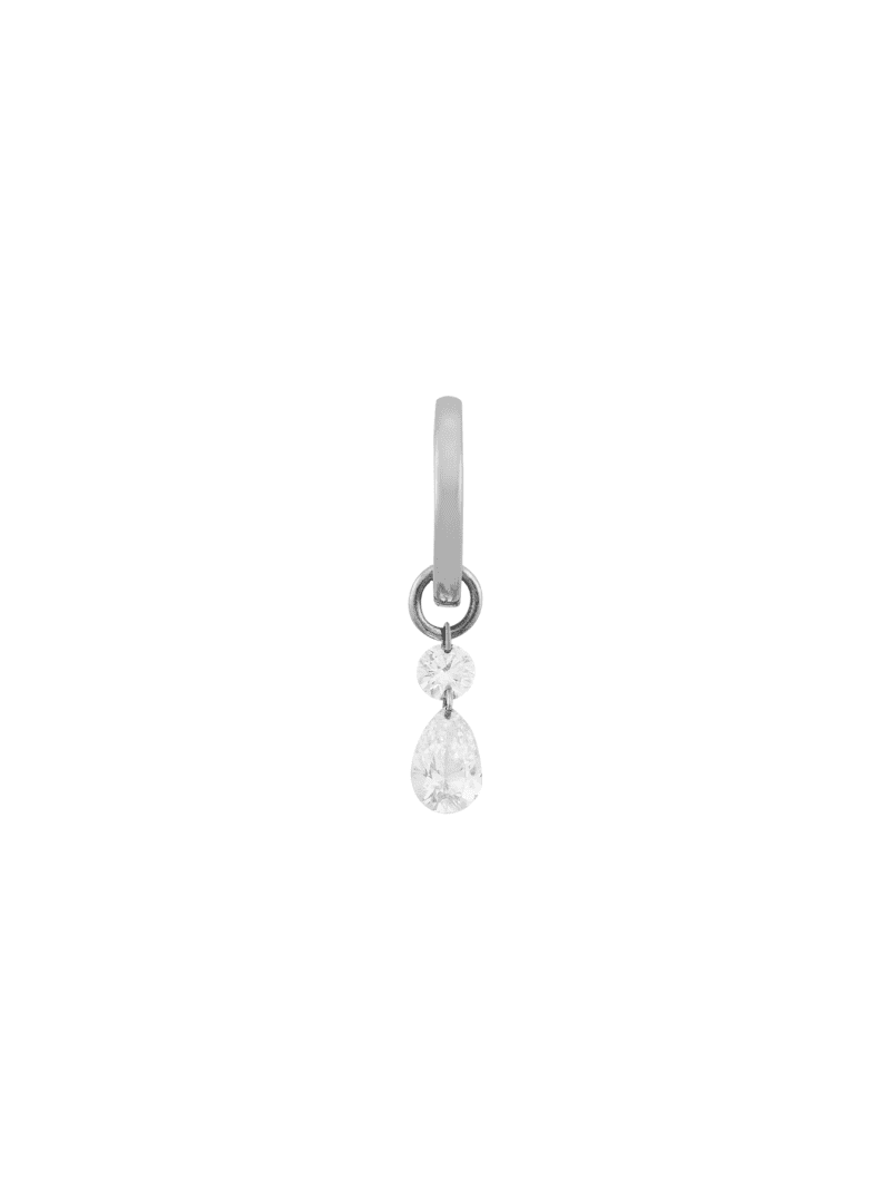 PLAINHUGGIEWITHROUNDANDPEARDIAMONDPENDANTFRONTSILVER