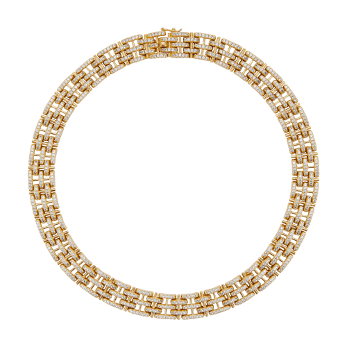 LILETTA PAVÉ LINK NECKLACE, GOLD